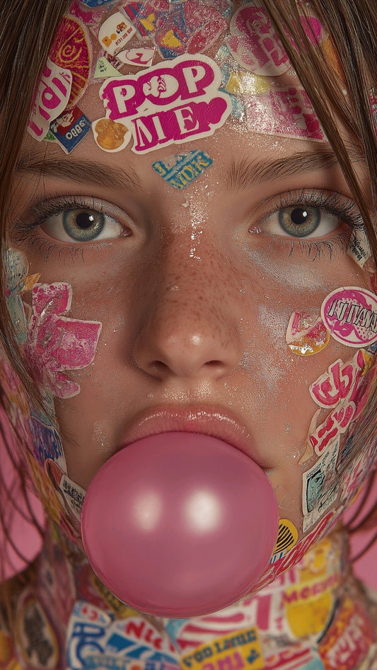 “Bubble Pop Face – Poster Pop Art Aesthetic”