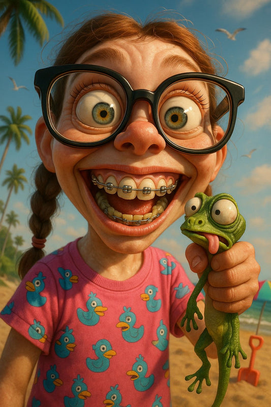 “Beach Chaos – Poster Cartoon Funny Vibes”