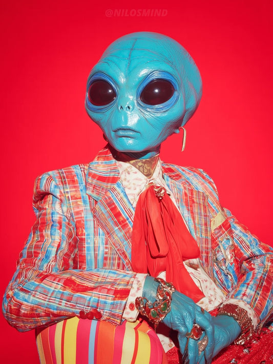 “Cosmic Couture – Poster Alien Fashion Icon”